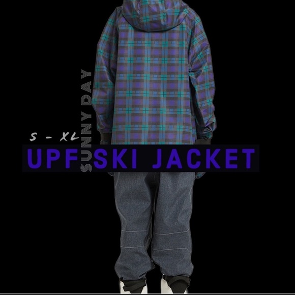 Sunny Day Ski JACKET navy green Blackwatch Tartan Plaid UPF 40+ WINDBREAKER COAT - Picture 2 of 16